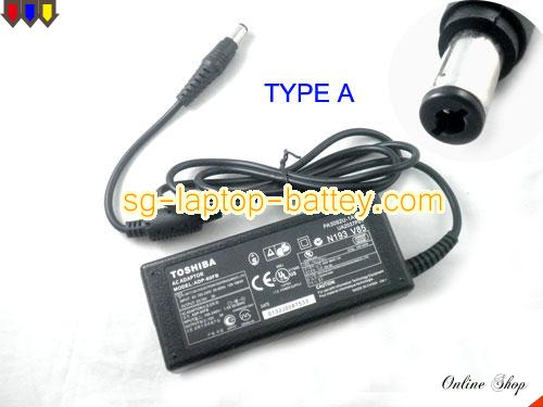  image of TOSHIBA PA3080U-1ACA ac adapter, 15V 3A PA3080U-1ACA Notebook Power ac adapter TOSHIBA15V3A45W-6.0x3.0mm-TYPE-A