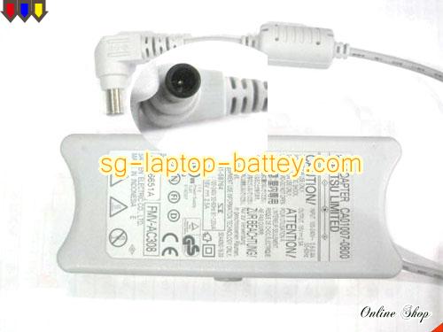  image of FUJITSU 1510 ac adapter, 16V 2.5A 1510 Notebook Power ac adapter FUJITSU16V2.5A40W-GREY-6.5x4.0mm
