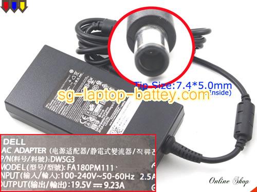  image of DELL 0JVF3V ac adapter, 19.5V 9.23A 0JVF3V Notebook Power ac adapter DELL19.5V9.23A180W-7.4x5.0mm