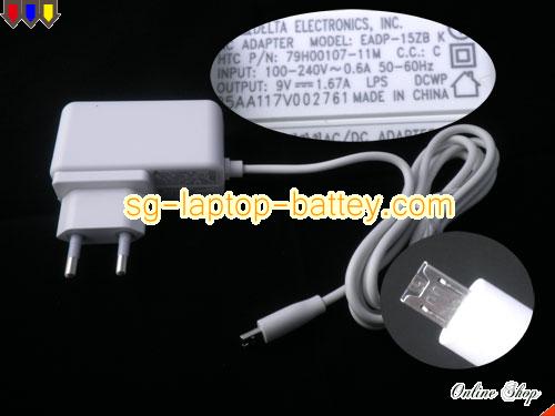  image of DELTA EADP-15ZB ac adapter, 9V 1.67A EADP-15ZB Notebook Power ac adapter DELTA9V1.67A15W-HTC-EU-W
