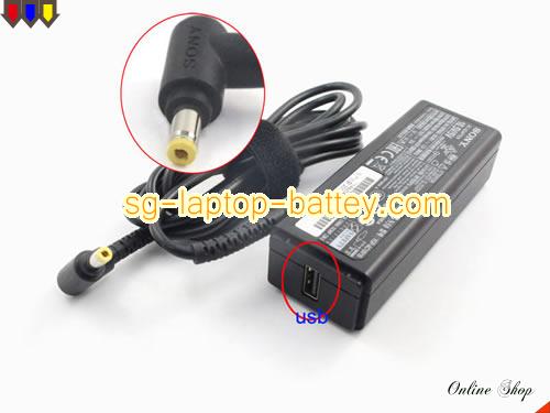  image of SONY VGP-AC10V10 ac adapter, 10.5V 3.8A VGP-AC10V10 Notebook Power ac adapter SONY10.5V3.8A45W4.8X1.7mm-USB