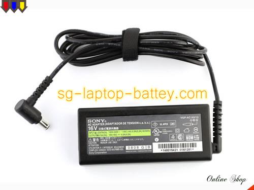 SONY PCG-SR9M/K adapter, 16V 4A PCG-SR9M/K laptop computer ac adaptor, SONY16V4A64W-6.5x4.4mm