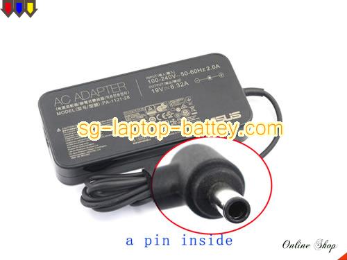  image of ASUS PA-1121-18 ac adapter, 19V 6.32A PA-1121-18 Notebook Power ac adapter ASUS19V6.32A120W-4.5x3.0mm-Slim