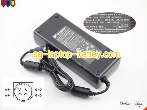 image of CWT CAD120241 ac adapter, 24V 6.25A CAD120241 Notebook Power ac adapter FSP24V6.25A150W-4PIN-LARN