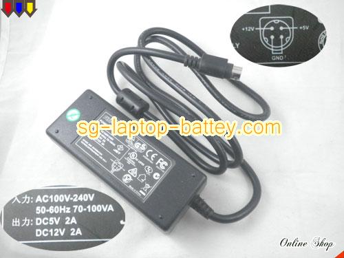 Genuine FLYPOWER FLYPOWER POWER SUPPLY Adapter AN50077101 12V 2A 24W AC Adapter Charger FLYPOWER12V2A24W-4PIN