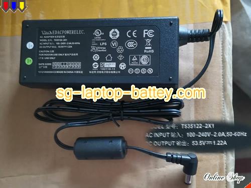 Genuine EDAC T535122-2X1 Adapter  53.5V 1.22A 65W AC Adapter Charger EDAC53.5V1.22A65W-5.5x2.1mm