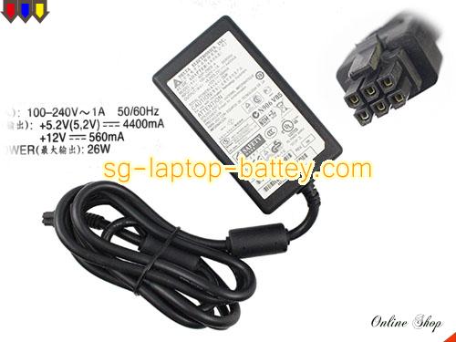 DELTA 5.2V 4.4A  Notebook ac adapter, DELTA5.2V4.4A26W-molex-6Pin
