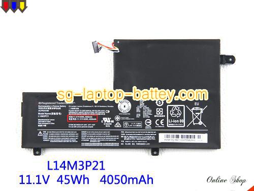 Genuine LENOVO FLEX 3-1470 Battery For laptop 4050mAh, 45Wh , 11.1V, Black , Li-ion