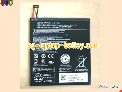 Genuine ACER Iconia One7 B1-750 Battery For laptop 3520mAh, 13.3Wh , 3.8V, Black , Li-Polymer