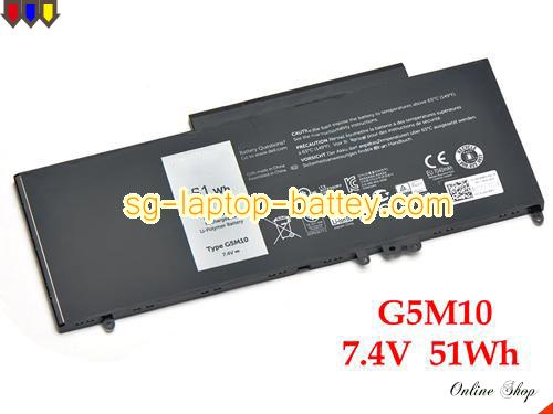 Genuine DELL Latitude E5550 SERIES Battery For laptop 51Wh, 7.4V, Black , Li-Polymer