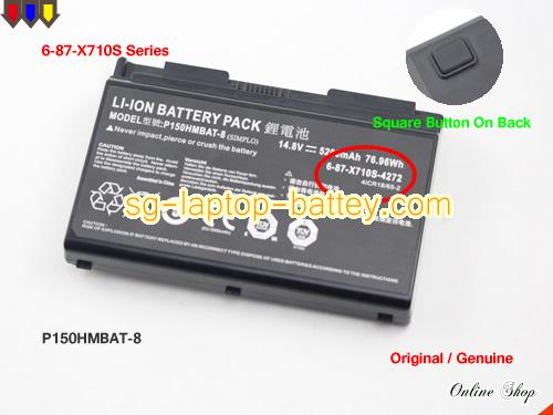 Genuine CLEVO P170SM Battery For laptop 5200mAh, 76.96Wh , 14.8V, Black , Li-ion