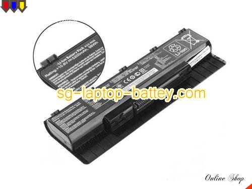 Genuine ASUS N56VJ-DH71 Battery For laptop 5200mAh, 56Wh , 10.8V, Black , Li-ion