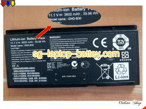 GIGABYTE GND-B30 Battery 3600mAh, 39.96Wh  11.1V Black Li-ion
