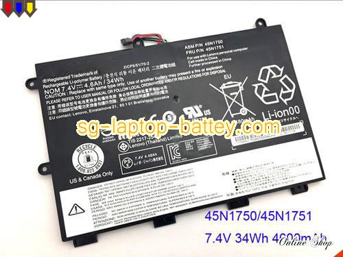 Genuine LENOVO 11e Type 20DA Battery For laptop 34Wh, 7.4V, Black , Li-Polymer