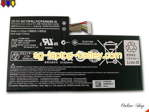 Genuine ACER Iconia A1-810 Battery For laptop 5340mAh, 20Wh , 3.75V, Balck , Li-ion
