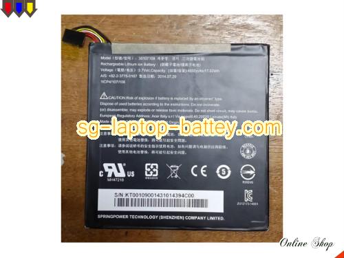 Genuine ACER Iconia Tab 8 A1-840 Battery For laptop 4600mAh, 17.02Wh , 3.7V, Black , Li-Polymer