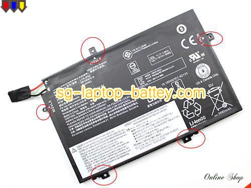 Genuine LENOVO ThinkPad L480 Battery For laptop 3880mAh, 45Wh , 4.05Ah, 11.1V, Black , Li-Polymer