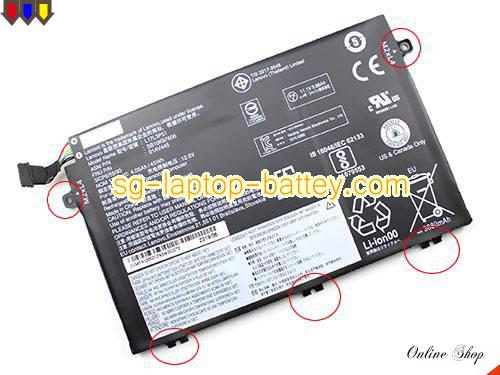Genuine LENOVO ThinkPad E480-20KNA002CD Battery For laptop 3880mAh, 45Wh , 4.05Ah, 11.1V, Black , Li-Polymer