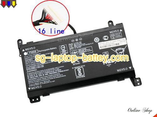 Genuine HP Omen 17-w007ur Battery For laptop 5973mAh, 86Wh , 14.4V, Black , Li-Polymer