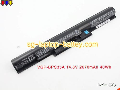 Genuine SONY Svf 153a1yp Battery For laptop 2670mAh, 40Wh , 14.8V, Black , Li-ion