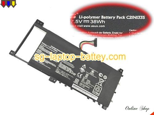 Genuine ASUS VivoBook S451LN-CA036H Battery For laptop 5066mAh, 38Wh , 7.5V, Black , Li-ion