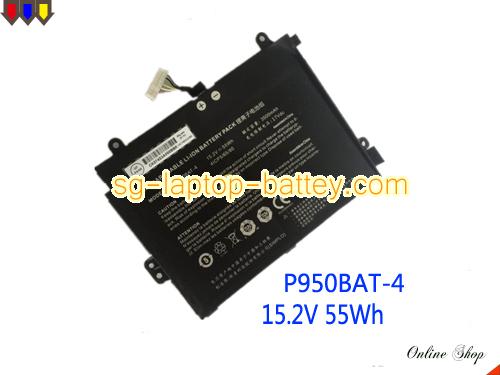 Genuine CLEVO P955EP6 Battery For laptop 3500mAh, 55Wh , 15.2V, Black , Li-ion