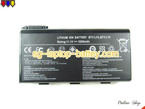 MSI A6200-040US Replacement Battery 5200mAh 11.1V Black Li-lion