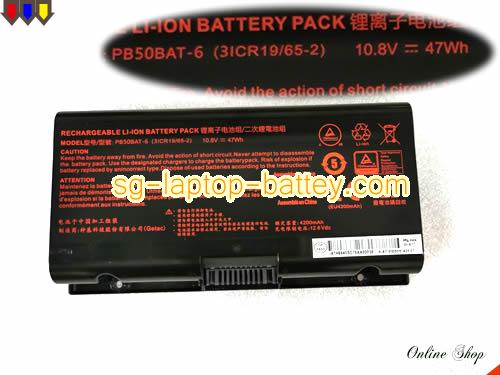 CLEVO PB50BAT-6 Battery 4200mAh, 47Wh  10.8V Black Li-ion