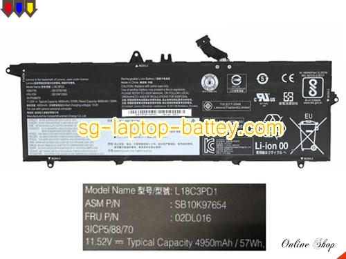 LENOVO 3ICP5/88/70 Battery 4950mAh, 57Wh  11.52V Black Li-Polymer