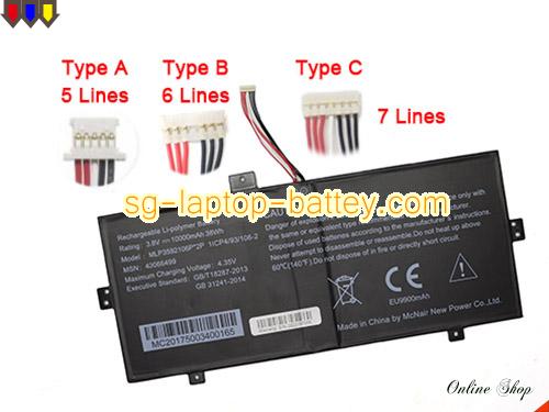 MEDION 1ICP4/93/106-2 Battery 10000mAh, 38Wh  3.8V Black Li-Polymer