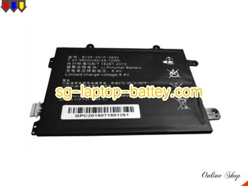 HASEE B105-2S1P-3800 Battery 3800mAh, 28.12Wh  7.4V Black Li-Polymer