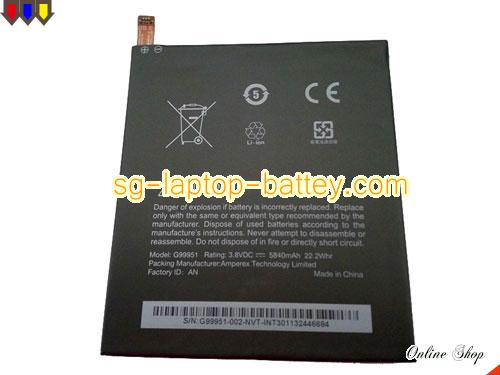 OTHER G99951 Battery 5840mAh, 22.2Wh  3.8V Black Li-Polymer