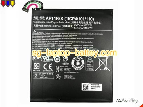 Genuine ACER W1-810 Battery For laptop 4550mAh, 17.2Wh , 3.8V, Black , Li-ion