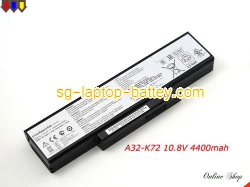 Genuine ASUS K72JK Battery For laptop 4400mAh, 48Wh , 10.8V, Black , Li-ion