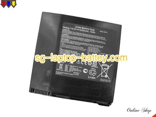 Genuine ASUS G74SX-XR1 Battery For laptop 5200mAh, 74Wh , 14.4V, Black , Li-ion
