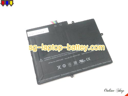 HP 635574-002 Battery 6000mAh, 22.2Wh  3.7V Black Li-Polymer