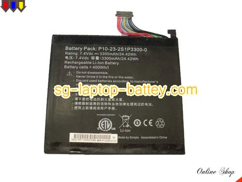 SIMPLO P10-23-2S1P3300-0 Battery 3300mAh 7.4V Black Li-ion