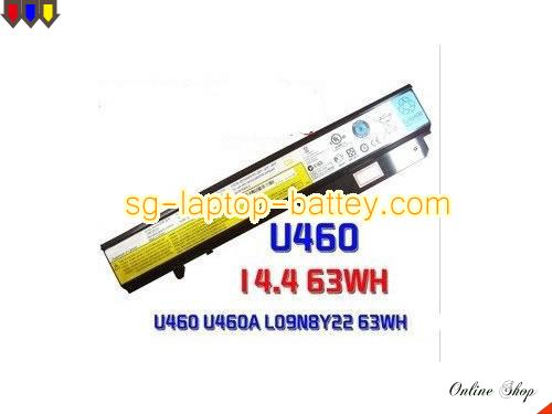 Genuine LENOVO IdeaPad U460 Battery For laptop 63Wh, 14.4V,  , Li-ion