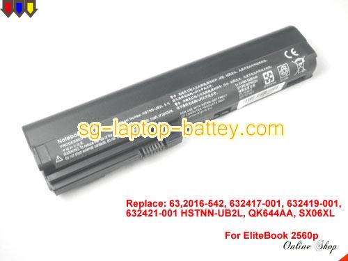 HP EliteBook 2570p series Replacement Battery 5200mAh 11.1V Black Li-ion