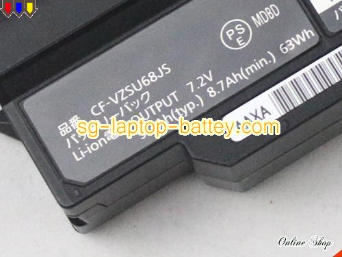 Genuine PANASONIC CF-J10 Battery For laptop 9300mAh, 63Wh , 8.7Ah, 7.2V, Black , Li-ion