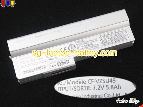 Genuine PANASONIC CF-R6AW1PJR Battery For laptop 5800mAh, 5.8Ah, 7.2V, Sliver , Li-ion