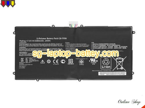 ASUS C21-TF301 Battery 3380mAh, 25Wh  7.4V Balck Li-Polymer