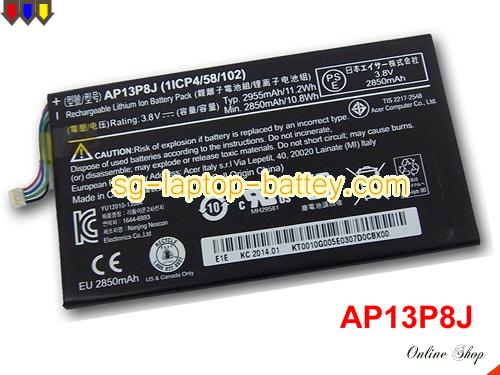 ACER AP13P8J Battery 2955mAh, 11.2Wh  3.8V Black Li-ion
