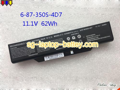 CLEVO N350BAT-9 Battery 5590mAh, 62Wh  11.1V Black Li-ion
