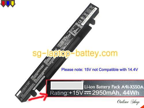 Genuine ASUS P550LAV-XX787G Battery For laptop 2950mAh, 44Wh , 15V, Black , Li-ion