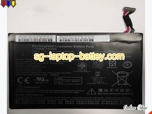 Replacement HP 6027b0130401 Laptop Battery L53-0746-00-00-1 rechargeable 4800mAh, 18.24Wh Black In Singapore 