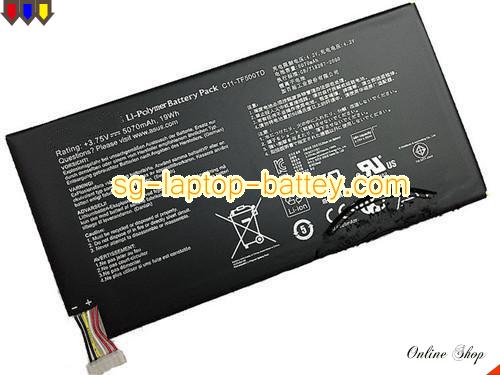 Genuine ASUS C21-TF500T Laptop Battery C21TF500T rechargeable 5070mAh, 19Wh Black In Singapore 