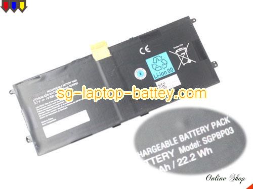 Genuine SONY SGPBP03 Laptop Battery  rechargeable 6000mAh, 22.2Wh Black In Singapore 