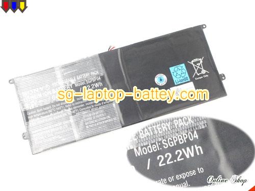 Genuine SONY SGPBP04 Laptop Battery  rechargeable 6000mAh, 22.2Wh Black In Singapore 