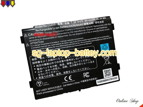 Genuine GETAC CAX00 Laptop Battery 2ICP66080 rechargeable 3950mAh, 38.44Wh Black In Singapore 